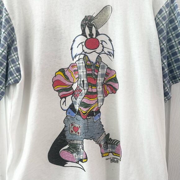 Freeze Vintage 1995 Gangsta Sylvester Baseball Button Down Tee Glitter Cap Large - Picture 12 of 16